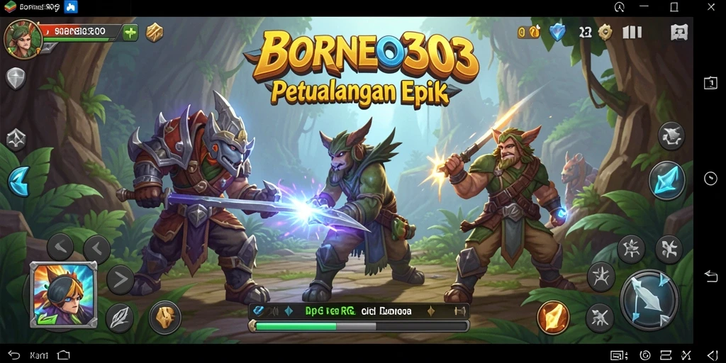 Tampilan gameplay <strong>BORNEO303</strong> yang epik dan mendebarkan di dunia RPG.