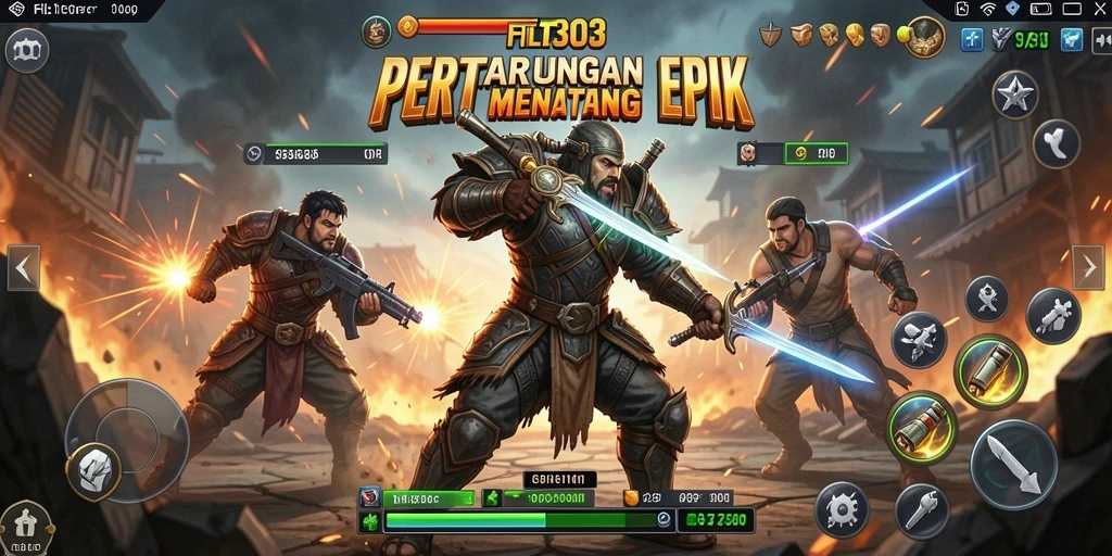 Screenshot utama FILTER303 menampilkan adu pukul yang seru dan aksi yang mendebarkan.