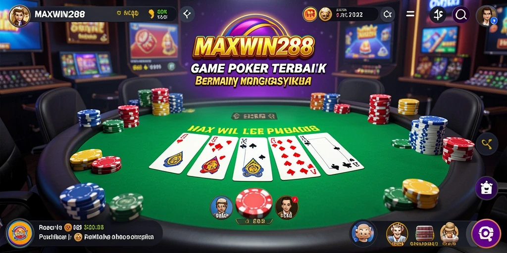 Tampilan menarik gameplay Poker di MAXWIN288.