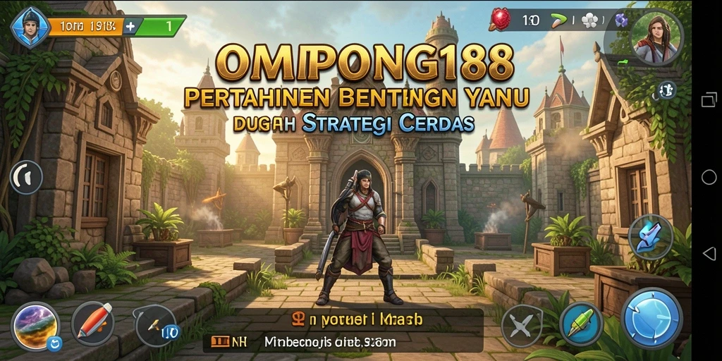 Tampilan gameplay OMPONG188 yang seru dalam mengatur strategi pertahanan.