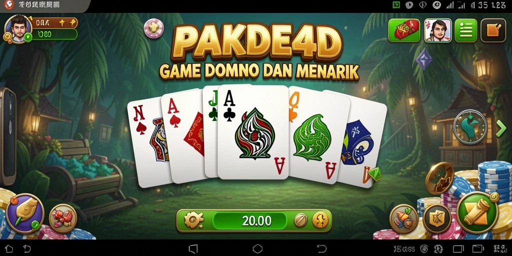 Screenshot PAKDE4D menampilkan gameplay Domino yang seru dan interaktif.