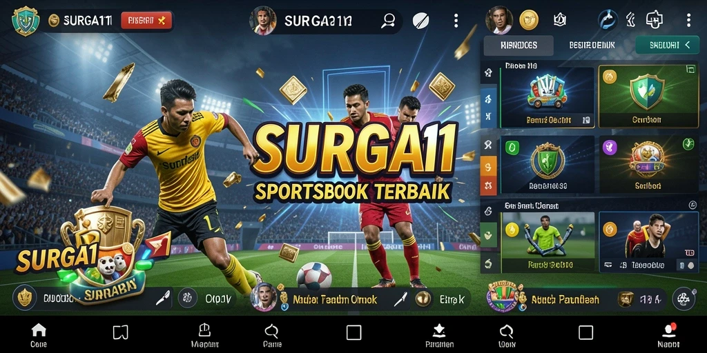 Tampilan gameplay SURGA11 saat memasang taruhan olahraga.